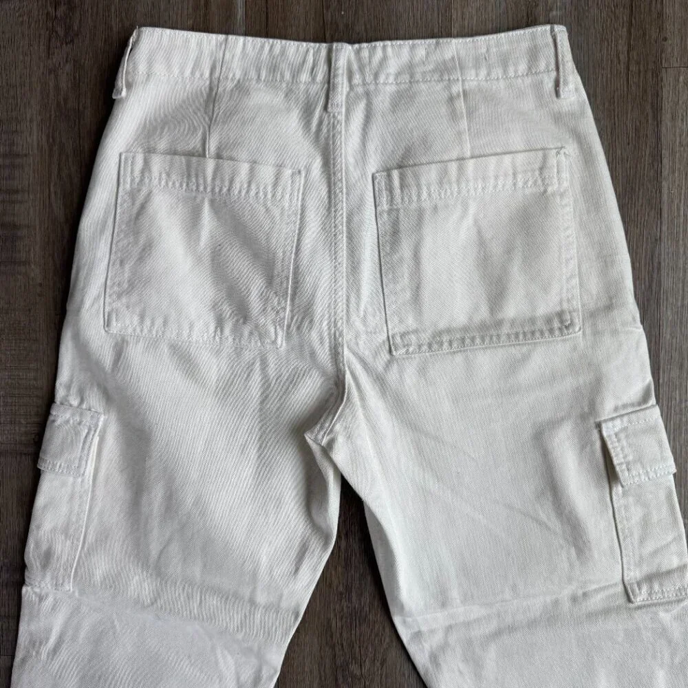 Universal Thread Off White Cargo Pants Boyfriend Size 4 - Picture 6 of 6